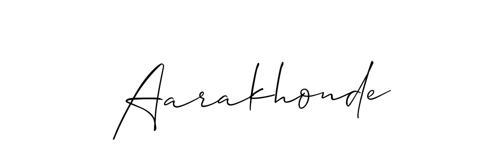 Also You can easily find your signature by using the search form. We will create Aarakhonde name handwritten signature images for you free of cost using Allison_Script sign style. Aarakhonde signature style 2 images and pictures png