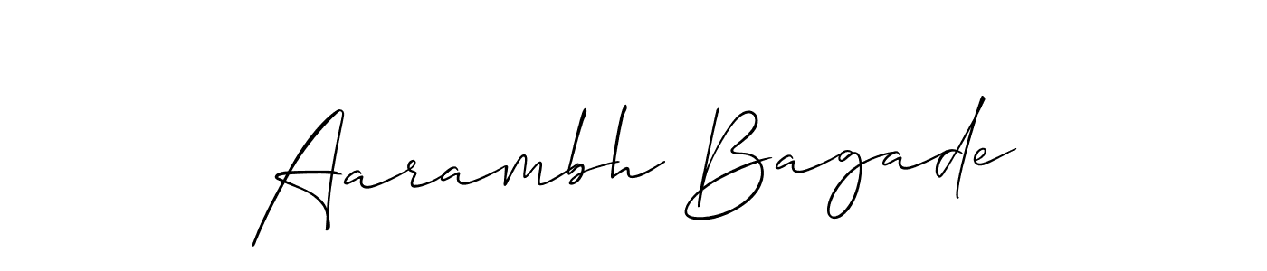 Make a short Aarambh Bagade signature style. Manage your documents anywhere anytime using Allison_Script. Create and add eSignatures, submit forms, share and send files easily. Aarambh Bagade signature style 2 images and pictures png