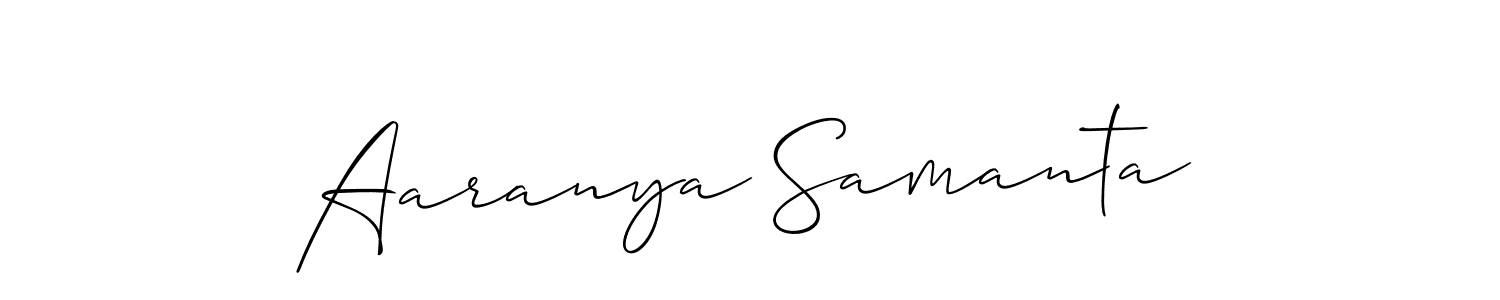 Use a signature maker to create a handwritten signature online. With this signature software, you can design (Allison_Script) your own signature for name Aaranya Samanta. Aaranya Samanta signature style 2 images and pictures png