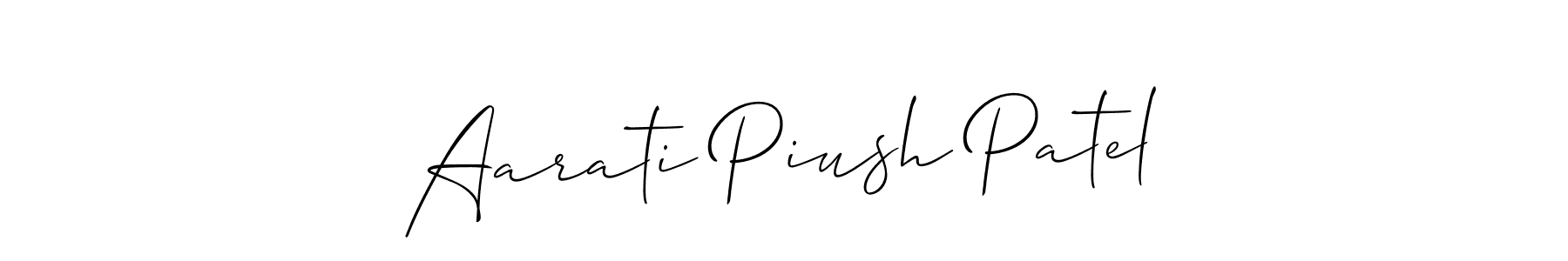 Also we have Aarati Piush Patel name is the best signature style. Create professional handwritten signature collection using Allison_Script autograph style. Aarati Piush Patel signature style 2 images and pictures png