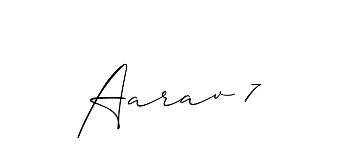 Create a beautiful signature design for name Aarav 7. With this signature (Allison_Script) fonts, you can make a handwritten signature for free. Aarav 7 signature style 2 images and pictures png