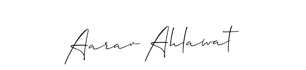 How to make Aarav Ahlawat name signature. Use Allison_Script style for creating short signs online. This is the latest handwritten sign. Aarav Ahlawat signature style 2 images and pictures png