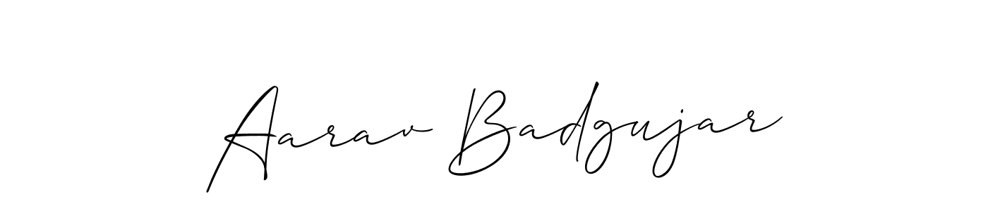 Make a short Aarav Badgujar signature style. Manage your documents anywhere anytime using Allison_Script. Create and add eSignatures, submit forms, share and send files easily. Aarav Badgujar signature style 2 images and pictures png