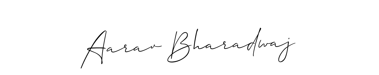 How to make Aarav Bharadwaj name signature. Use Allison_Script style for creating short signs online. This is the latest handwritten sign. Aarav Bharadwaj signature style 2 images and pictures png