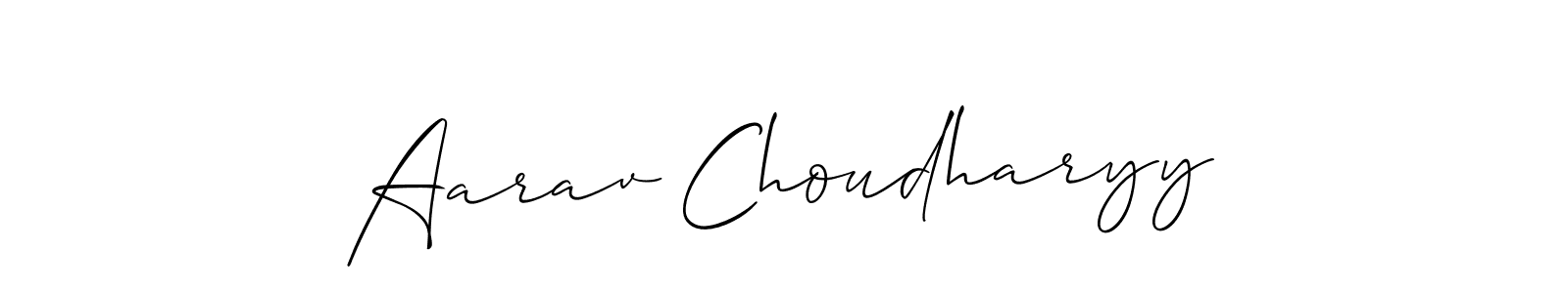 Create a beautiful signature design for name Aarav Choudharyy. With this signature (Allison_Script) fonts, you can make a handwritten signature for free. Aarav Choudharyy signature style 2 images and pictures png
