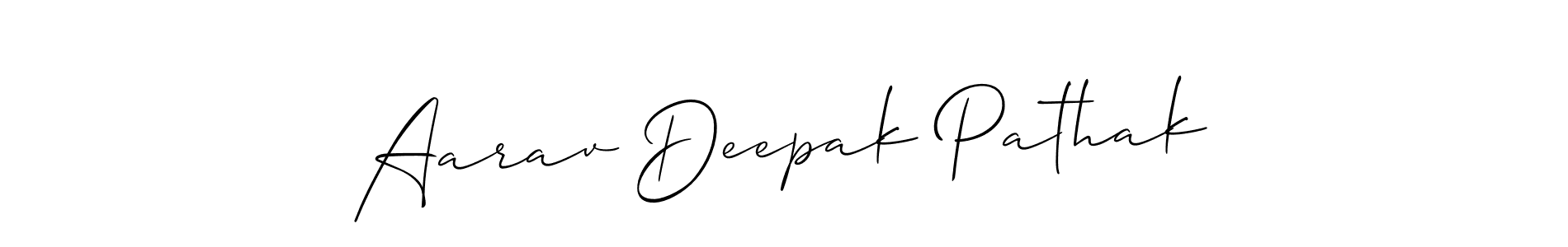 Design your own signature with our free online signature maker. With this signature software, you can create a handwritten (Allison_Script) signature for name Aarav Deepak Pathak. Aarav Deepak Pathak signature style 2 images and pictures png