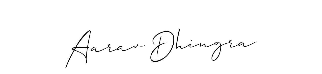 Make a beautiful signature design for name Aarav Dhingra. With this signature (Allison_Script) style, you can create a handwritten signature for free. Aarav Dhingra signature style 2 images and pictures png