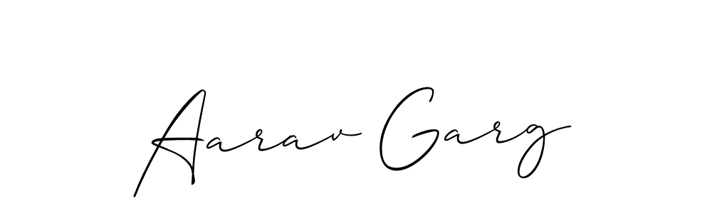 Also we have Aarav Garg name is the best signature style. Create professional handwritten signature collection using Allison_Script autograph style. Aarav Garg signature style 2 images and pictures png