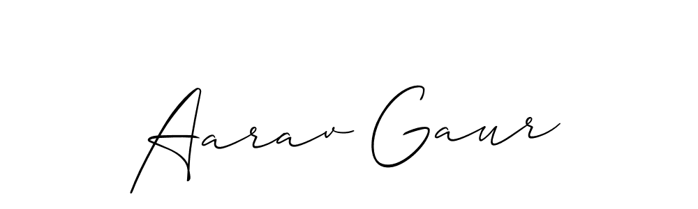 Make a short Aarav Gaur signature style. Manage your documents anywhere anytime using Allison_Script. Create and add eSignatures, submit forms, share and send files easily. Aarav Gaur signature style 2 images and pictures png