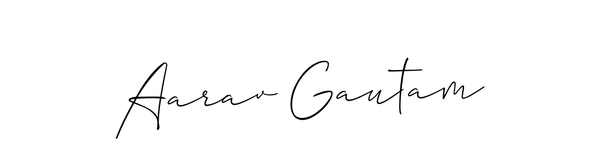 Allison_Script is a professional signature style that is perfect for those who want to add a touch of class to their signature. It is also a great choice for those who want to make their signature more unique. Get Aarav Gautam name to fancy signature for free. Aarav Gautam signature style 2 images and pictures png