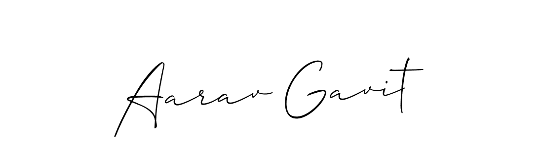 Make a beautiful signature design for name Aarav Gavit. With this signature (Allison_Script) style, you can create a handwritten signature for free. Aarav Gavit signature style 2 images and pictures png