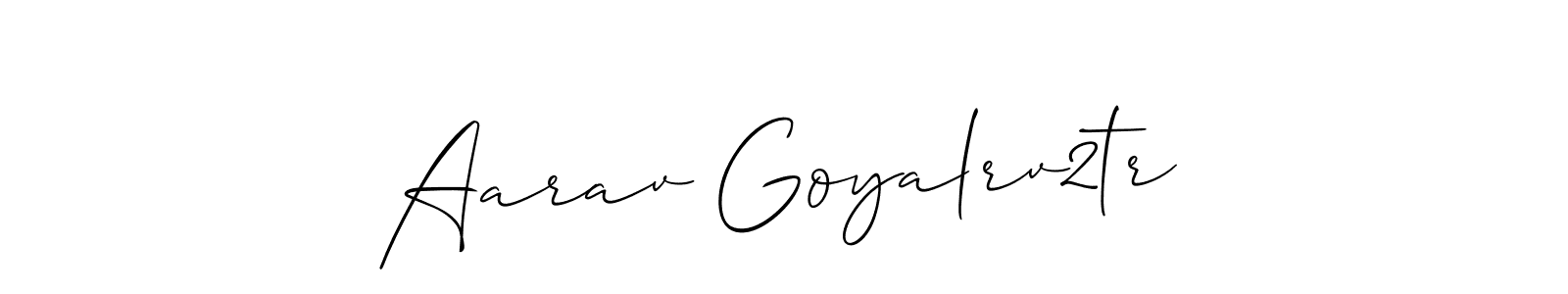 Also You can easily find your signature by using the search form. We will create Aarav Goyalrv2tr name handwritten signature images for you free of cost using Allison_Script sign style. Aarav Goyalrv2tr signature style 2 images and pictures png