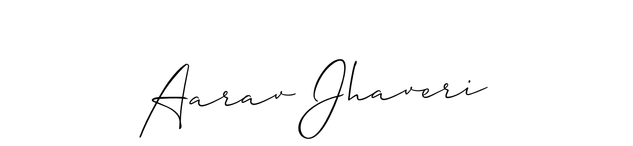 You should practise on your own different ways (Allison_Script) to write your name (Aarav Jhaveri) in signature. don't let someone else do it for you. Aarav Jhaveri signature style 2 images and pictures png