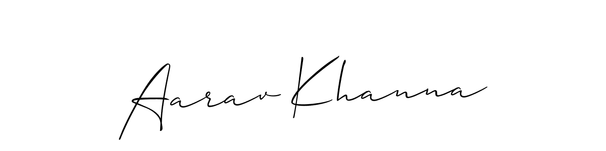Create a beautiful signature design for name Aarav Khanna. With this signature (Allison_Script) fonts, you can make a handwritten signature for free. Aarav Khanna signature style 2 images and pictures png
