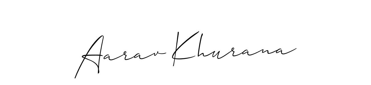 Create a beautiful signature design for name Aarav Khurana. With this signature (Allison_Script) fonts, you can make a handwritten signature for free. Aarav Khurana signature style 2 images and pictures png
