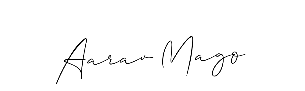 Use a signature maker to create a handwritten signature online. With this signature software, you can design (Allison_Script) your own signature for name Aarav Mago. Aarav Mago signature style 2 images and pictures png