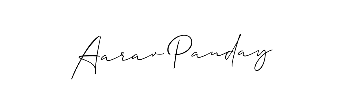 Make a beautiful signature design for name Aarav Panday. With this signature (Allison_Script) style, you can create a handwritten signature for free. Aarav Panday signature style 2 images and pictures png