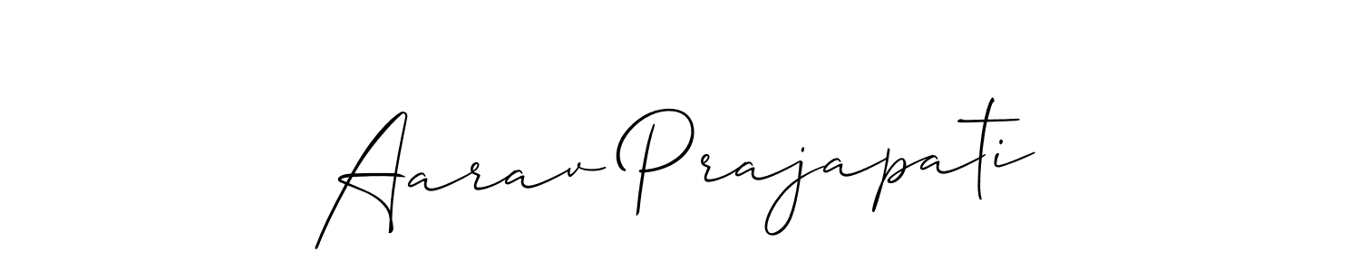 How to make Aarav Prajapati signature? Allison_Script is a professional autograph style. Create handwritten signature for Aarav Prajapati name. Aarav Prajapati signature style 2 images and pictures png