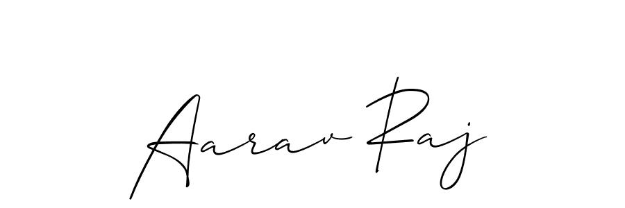 Make a beautiful signature design for name Aarav Raj. With this signature (Allison_Script) style, you can create a handwritten signature for free. Aarav Raj signature style 2 images and pictures png