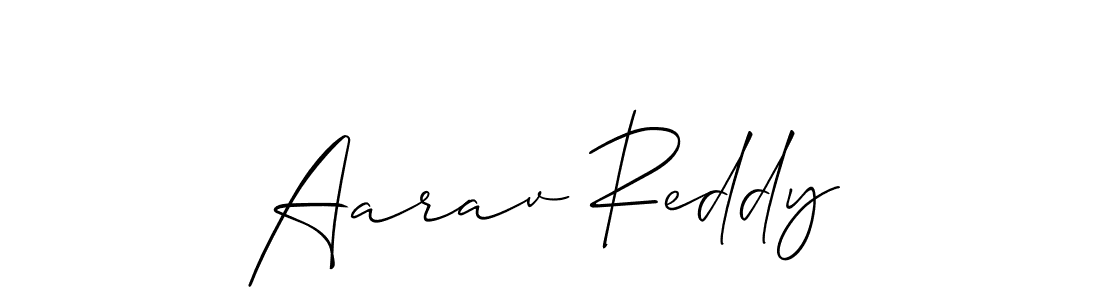 How to make Aarav Reddy name signature. Use Allison_Script style for creating short signs online. This is the latest handwritten sign. Aarav Reddy signature style 2 images and pictures png