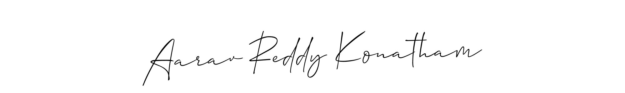 You should practise on your own different ways (Allison_Script) to write your name (Aarav Reddy Konatham) in signature. don't let someone else do it for you. Aarav Reddy Konatham signature style 2 images and pictures png