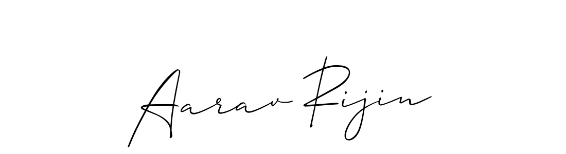 How to make Aarav Rijin name signature. Use Allison_Script style for creating short signs online. This is the latest handwritten sign. Aarav Rijin signature style 2 images and pictures png