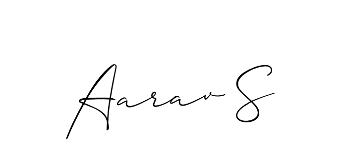 How to make Aarav S signature? Allison_Script is a professional autograph style. Create handwritten signature for Aarav S name. Aarav S signature style 2 images and pictures png