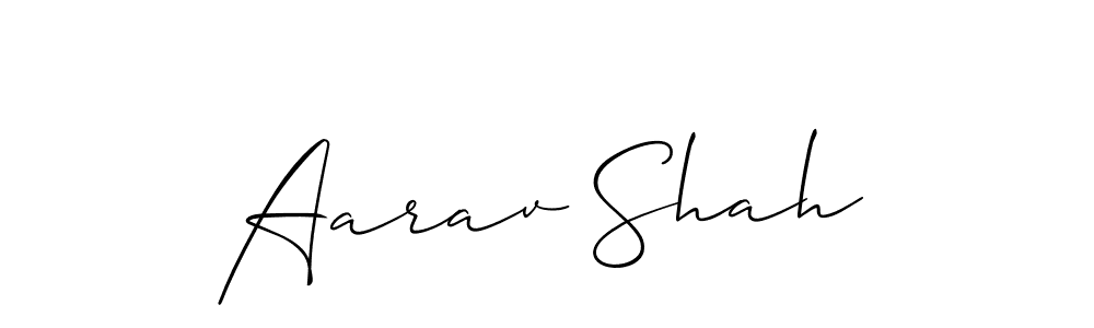 Make a beautiful signature design for name Aarav Shah. With this signature (Allison_Script) style, you can create a handwritten signature for free. Aarav Shah signature style 2 images and pictures png