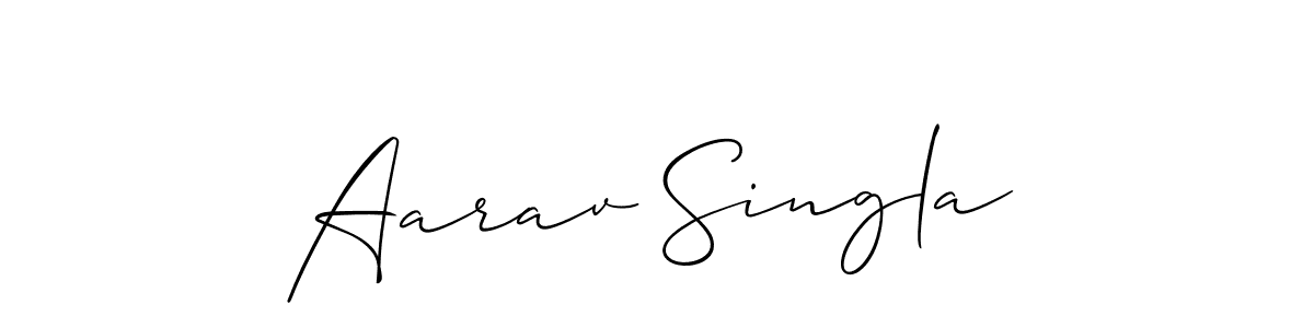 How to make Aarav Singla signature? Allison_Script is a professional autograph style. Create handwritten signature for Aarav Singla name. Aarav Singla signature style 2 images and pictures png