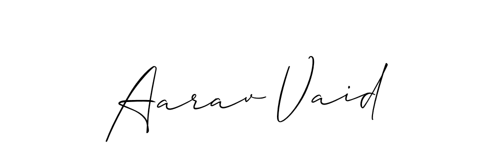 This is the best signature style for the Aarav Vaid name. Also you like these signature font (Allison_Script). Mix name signature. Aarav Vaid signature style 2 images and pictures png