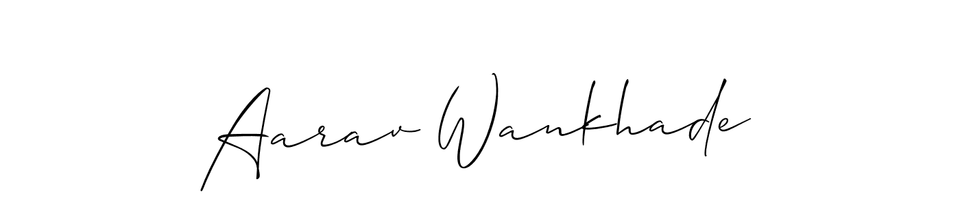 if you are searching for the best signature style for your name Aarav Wankhade. so please give up your signature search. here we have designed multiple signature styles  using Allison_Script. Aarav Wankhade signature style 2 images and pictures png