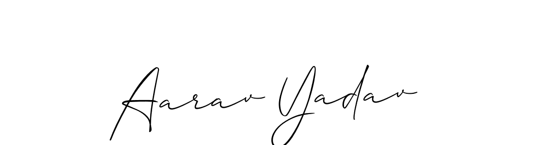 Design your own signature with our free online signature maker. With this signature software, you can create a handwritten (Allison_Script) signature for name Aarav Yadav. Aarav Yadav signature style 2 images and pictures png