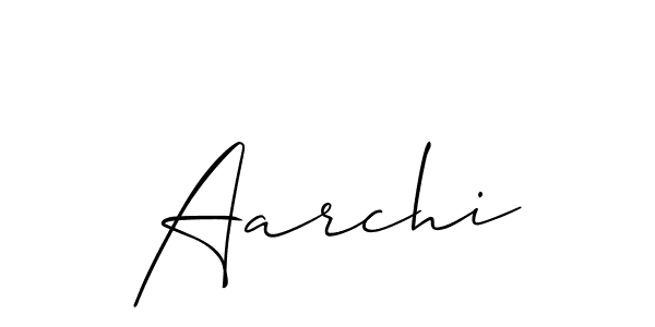 How to make Aarchi signature? Allison_Script is a professional autograph style. Create handwritten signature for Aarchi name. Aarchi signature style 2 images and pictures png