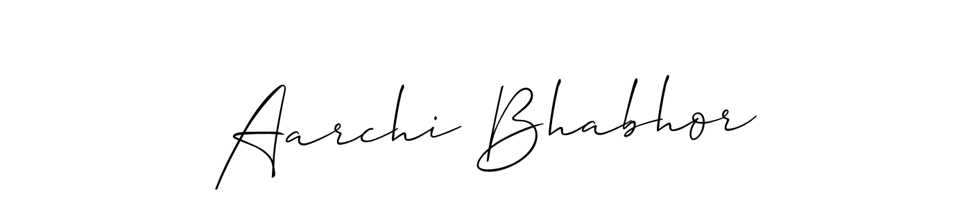 Also we have Aarchi Bhabhor name is the best signature style. Create professional handwritten signature collection using Allison_Script autograph style. Aarchi Bhabhor signature style 2 images and pictures png