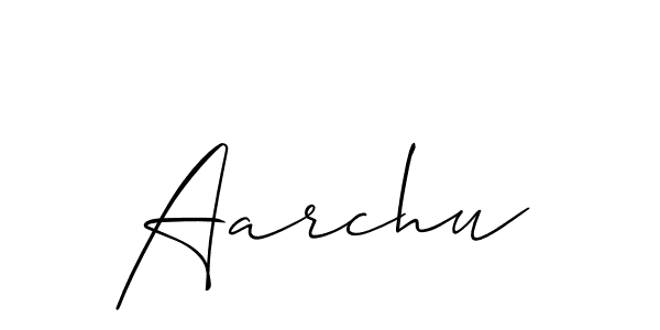 Allison_Script is a professional signature style that is perfect for those who want to add a touch of class to their signature. It is also a great choice for those who want to make their signature more unique. Get Aarchu name to fancy signature for free. Aarchu signature style 2 images and pictures png