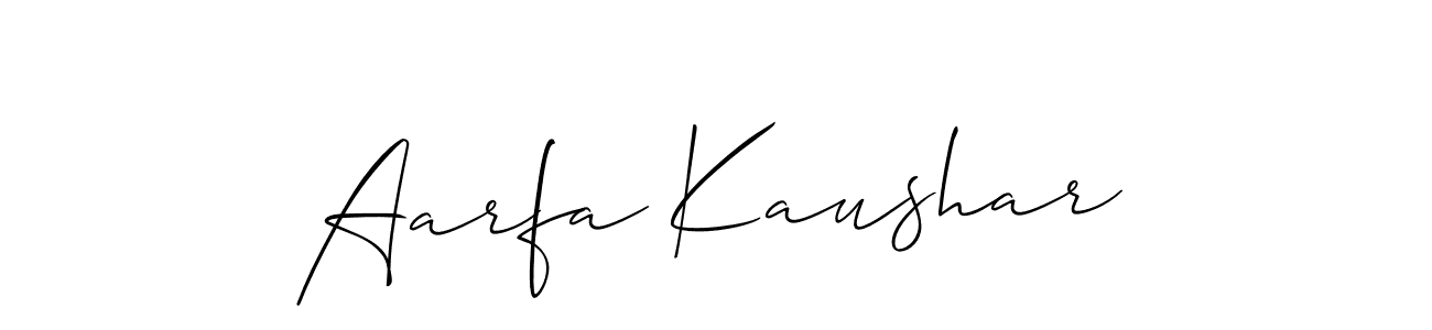 Design your own signature with our free online signature maker. With this signature software, you can create a handwritten (Allison_Script) signature for name Aarfa Kaushar. Aarfa Kaushar signature style 2 images and pictures png