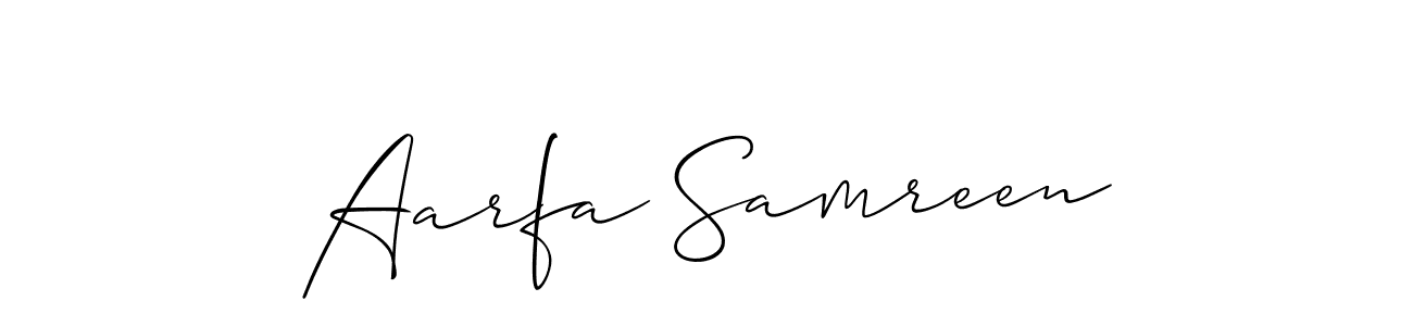 It looks lik you need a new signature style for name Aarfa Samreen. Design unique handwritten (Allison_Script) signature with our free signature maker in just a few clicks. Aarfa Samreen signature style 2 images and pictures png
