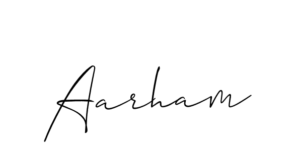 Also we have Aarham name is the best signature style. Create professional handwritten signature collection using Allison_Script autograph style. Aarham signature style 2 images and pictures png