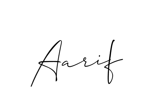 Create a beautiful signature design for name Aarif. With this signature (Allison_Script) fonts, you can make a handwritten signature for free. Aarif signature style 2 images and pictures png