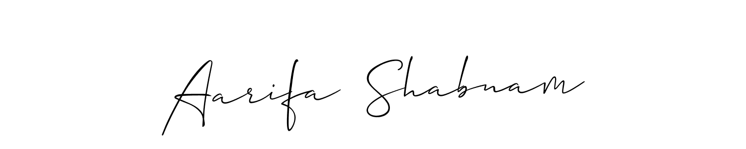 Aarifa  Shabnam stylish signature style. Best Handwritten Sign (Allison_Script) for my name. Handwritten Signature Collection Ideas for my name Aarifa  Shabnam. Aarifa  Shabnam signature style 2 images and pictures png