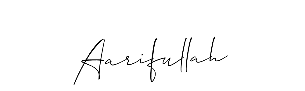 The best way (Allison_Script) to make a short signature is to pick only two or three words in your name. The name Aarifullah include a total of six letters. For converting this name. Aarifullah signature style 2 images and pictures png