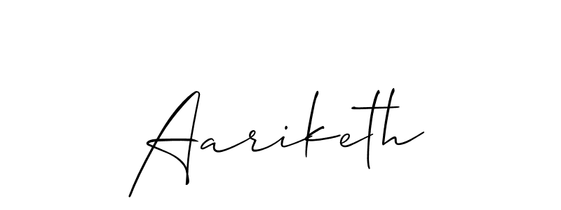 Design your own signature with our free online signature maker. With this signature software, you can create a handwritten (Allison_Script) signature for name Aariketh. Aariketh signature style 2 images and pictures png