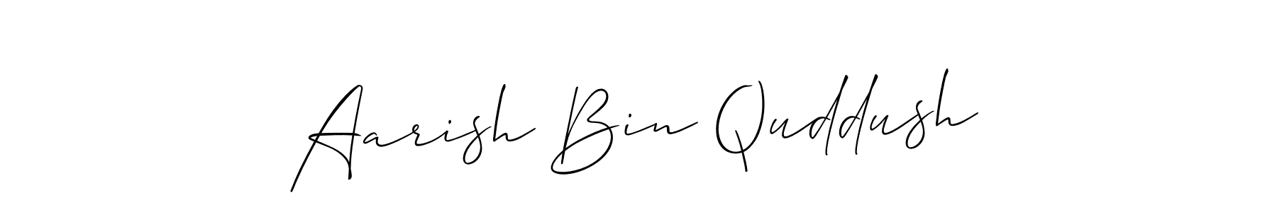 Also You can easily find your signature by using the search form. We will create Aarish Bin Quddush name handwritten signature images for you free of cost using Allison_Script sign style. Aarish Bin Quddush signature style 2 images and pictures png