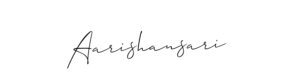 You should practise on your own different ways (Allison_Script) to write your name (Aarishansari) in signature. don't let someone else do it for you. Aarishansari signature style 2 images and pictures png