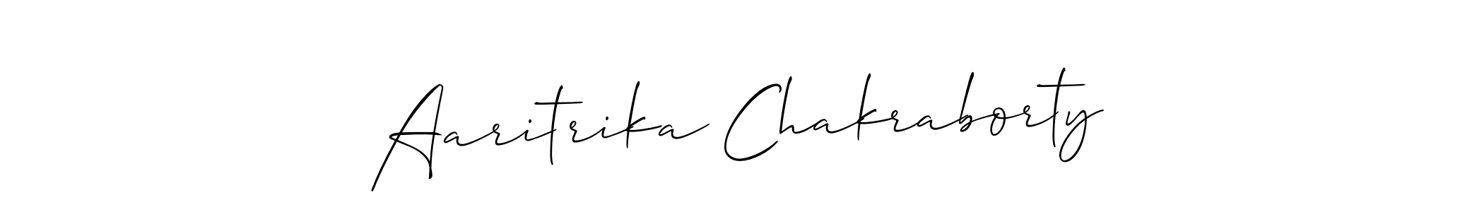 How to make Aaritrika Chakraborty name signature. Use Allison_Script style for creating short signs online. This is the latest handwritten sign. Aaritrika Chakraborty signature style 2 images and pictures png