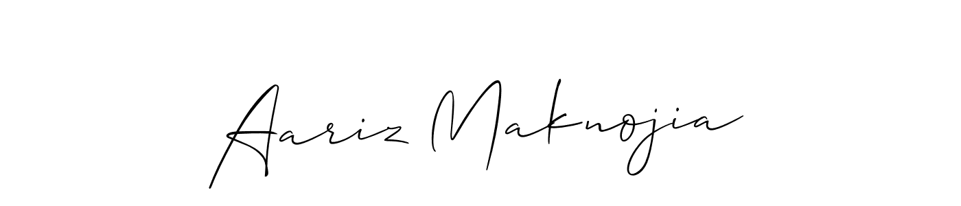 Also You can easily find your signature by using the search form. We will create Aariz Maknojia name handwritten signature images for you free of cost using Allison_Script sign style. Aariz Maknojia signature style 2 images and pictures png