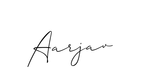 Use a signature maker to create a handwritten signature online. With this signature software, you can design (Allison_Script) your own signature for name Aarjav. Aarjav signature style 2 images and pictures png