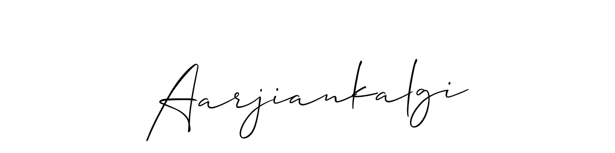 How to make Aarjiankalgi signature? Allison_Script is a professional autograph style. Create handwritten signature for Aarjiankalgi name. Aarjiankalgi signature style 2 images and pictures png