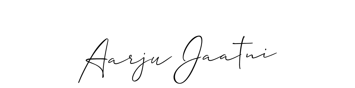 How to Draw Aarju Jaatni signature style? Allison_Script is a latest design signature styles for name Aarju Jaatni. Aarju Jaatni signature style 2 images and pictures png