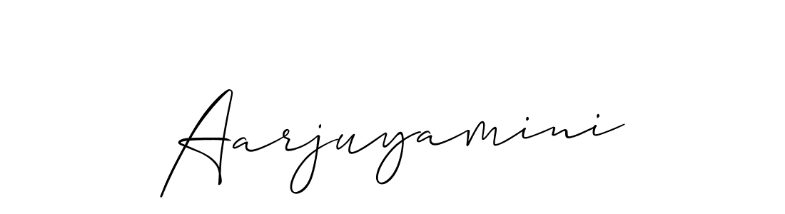 Also we have Aarjuyamini name is the best signature style. Create professional handwritten signature collection using Allison_Script autograph style. Aarjuyamini signature style 2 images and pictures png